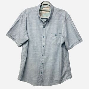 American‎ Threads Men's Button Down Shirt Size XL Blue Short Sleeve Casual